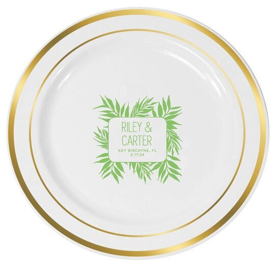 Palm Leaves Premium Banded Plastic Plates